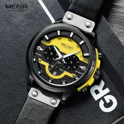 MEGIR Элитный бренд для мужчин армейские часы кварцевые Дата часы человек кожаный ремешок спортивные наручные Relogio Masculino