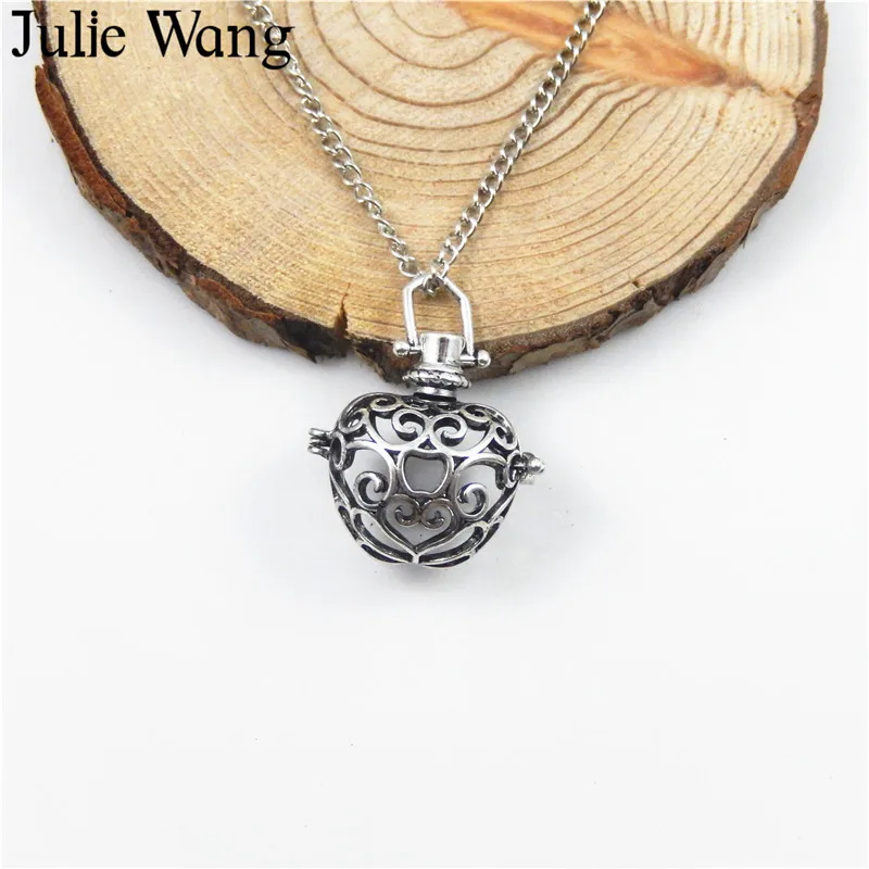 Julie Wang 1 шт. диффузор эфирного масла из сплава медальон яблоко Подвески для духов