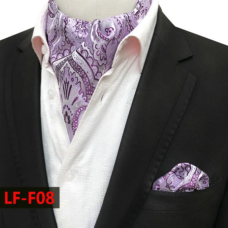 Ties handkerchiefs Мужской Жаккардовый Карманный квадратный Свадебный костюм жениха, смокинг галстук Аскот Scrunch Галстук Пейсли Цветочный геометрический шейный галстук платок Набор - Цвет: Ties handkerchiefs