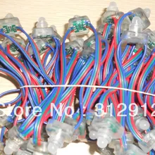 DC12V вход WS2811 пиксельный узел, 100 шт. нитке, IP68 Номинальная; с 18AWG RGB провода, 4 дюйм(ов) Расстояние между проводами