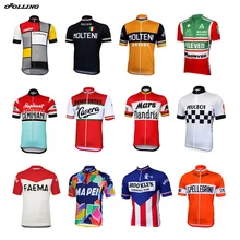 Top de Deporte Multicolor clásica nuevo Retro equipo Pro ciclismo Jersey personalizado de carretera de monta?a carrera superior OROLLING