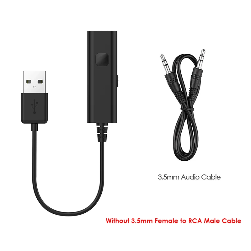 CRDC Bluetooth приемник передатчик аудио USB адаптер 3,5 мм AUX RCA MP3 музыка автомобильный комплект ТВ Беспроводной Динамик адаптер для наушников - Цвет: Black No RCA Cable