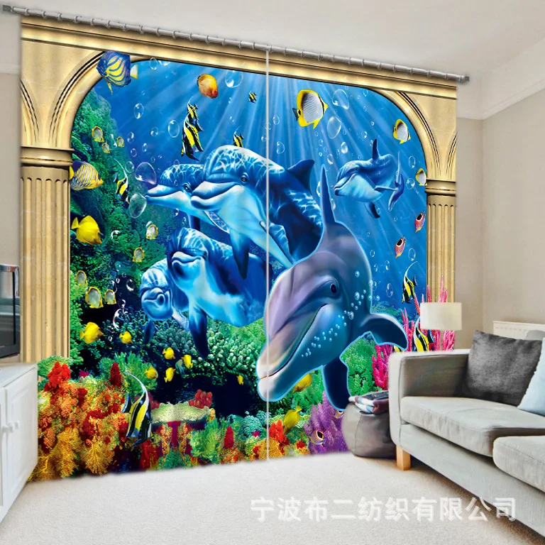 

Underwater world 3D Blackout Curtains Healthy non-pollution Digital Print Customiz Design Tablecloth Shower Curtain bedding set