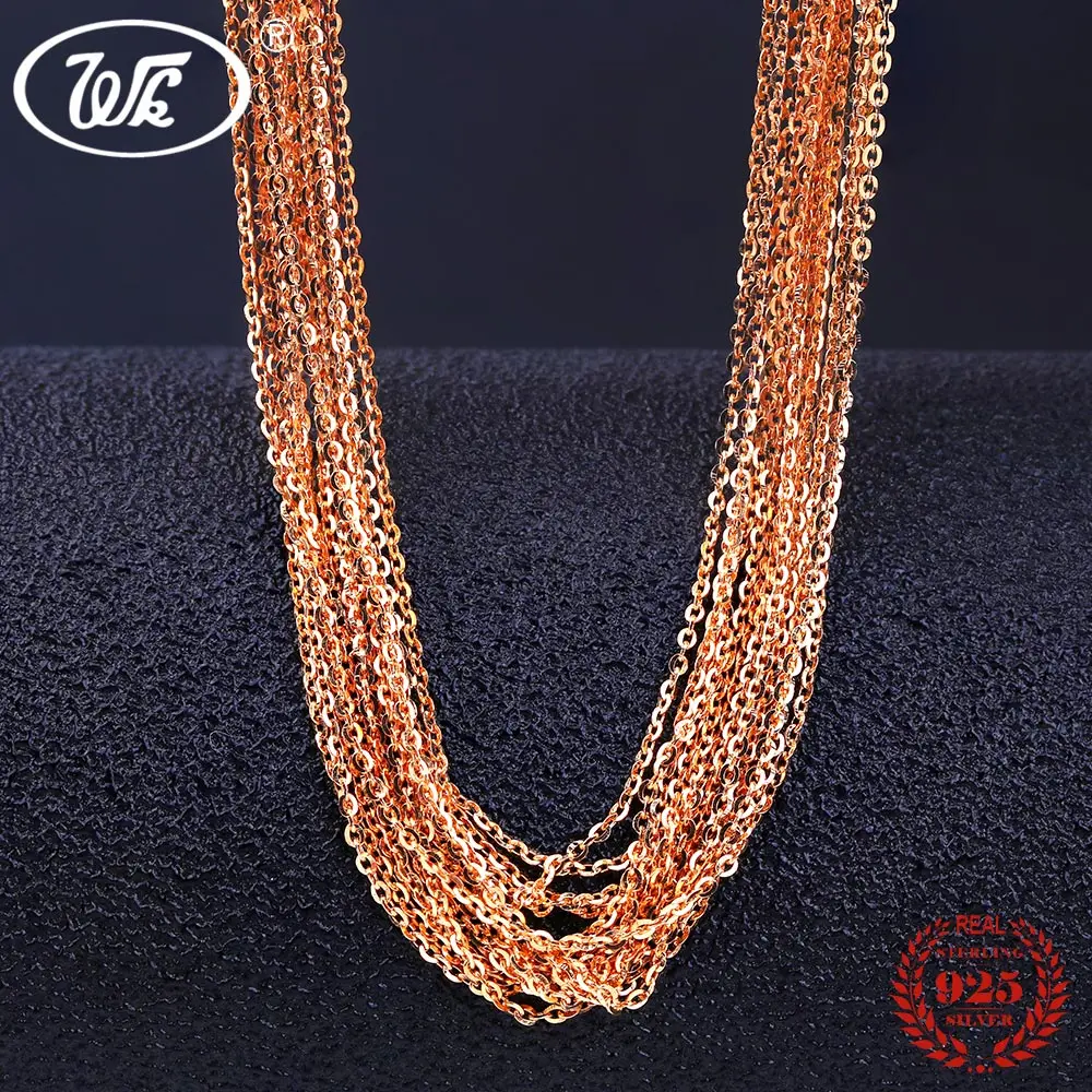 

WK 5 10 20 50 100 PCS LOTS Peal Pure 925 Sterling Silver Chain Necklace Jewelry Wholesale Lot Chaine Argent 925 Link Chain NA006