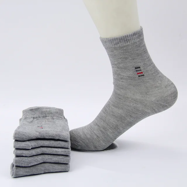 5pair=10pcs Men Socks Classic Business Brand Calcetines Hombre Socks Men High Quality Breathable Cotton Casual Male Socks Meias B grey