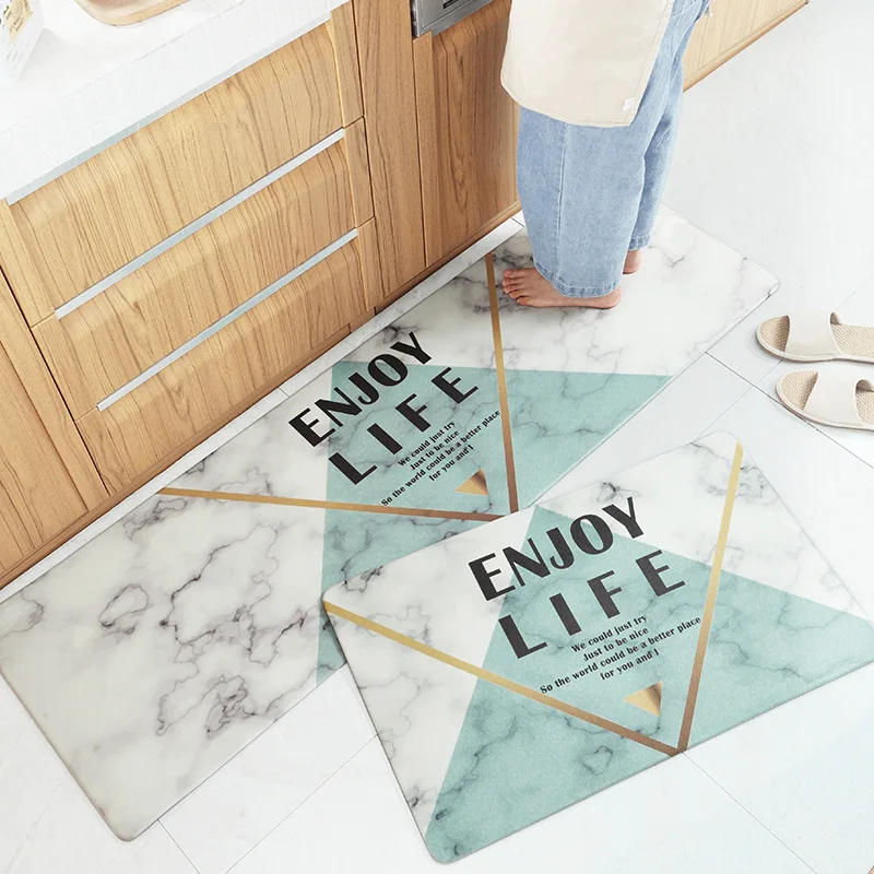 

PVC Leather Kitchen Mat Eliminate Fatigue Kitchen Carpet Non-slip Floor Mat Waterproof and Oil-proof Kitchen Rug