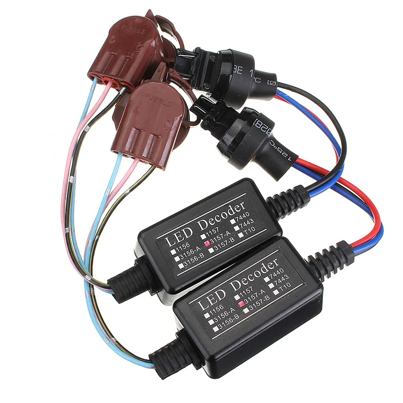2Pcs 3157 LED Decoder Adapter Anti Hyper Blink Flash Error Cancel