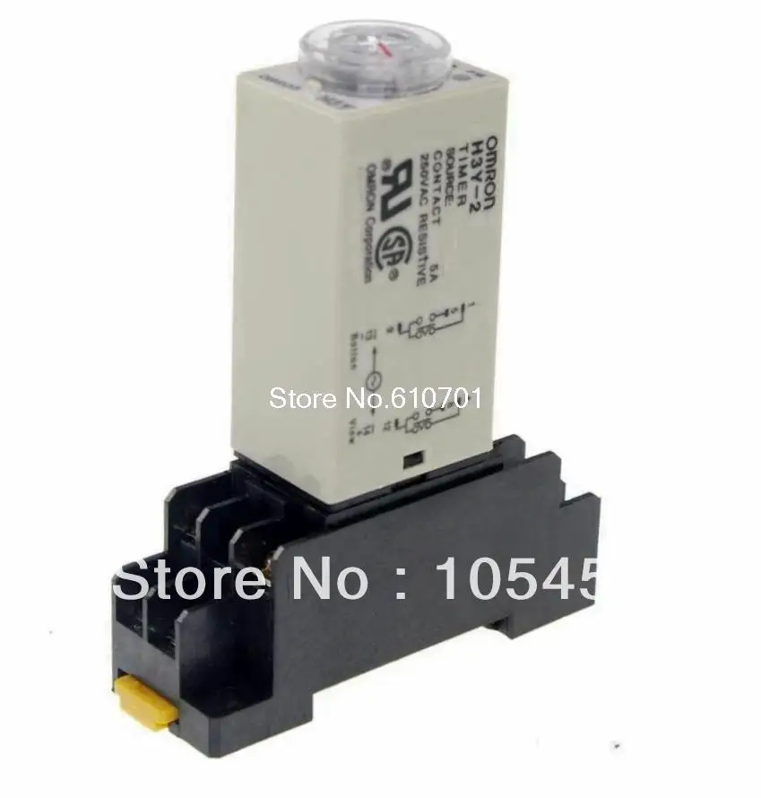 

1pcs 12VDC/24VDC/24VAC/110VAC/220VAC H3Y-2 Power On Time Delay Relay Timer 1.0-30S DPDT 8Pins&Socket 5A