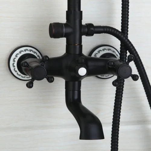 KEMAIDI Chuveiro Set Wall Mount Petróleo Friccionada