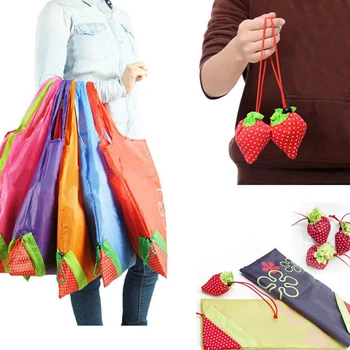 

Convenient Useful Strawberry Folding Reusable Compact Eco Recycling Use Shopping Bag