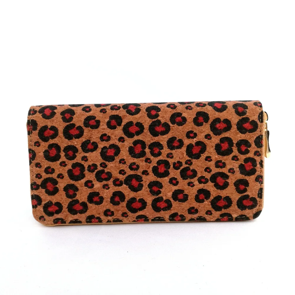 cork coin purse leopard print