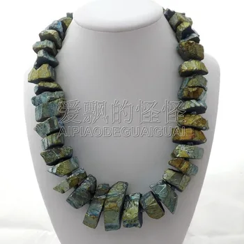 

N010312 20" Yellow Blue Titanium Crystal Quartz Rough Nugget Necklace
