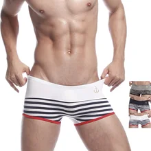 SEOBEAN мужские трусы-боксеры анкерные купальные трусики, нижнее белье мужские хлопковые боксеры в полоску нижнее белье ropa interior Man интимные