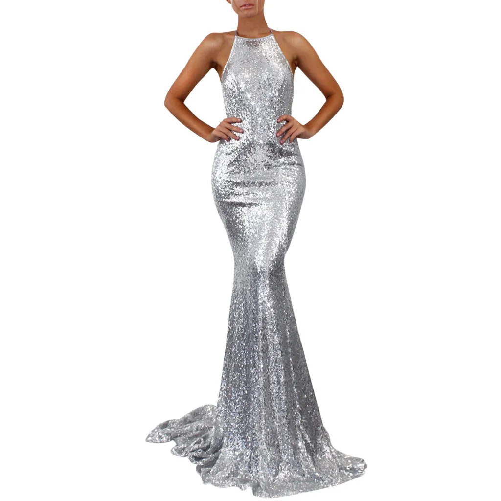 

Sexy Spaghetti Strap Backless Summer Dress Women Satin Lace Up Trumpet Long Dress Elegant Bodycon Party Dresses Vestidos#J30