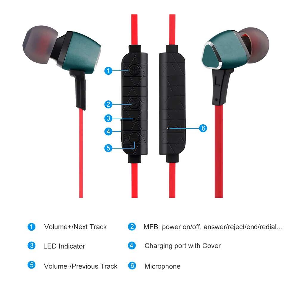 CHYI Bluetooth Earphone Wireless Earbuds Sport Earphone Magnet Headset Stereo Earbuds Mic Bleutooth Earphone For Phones Music 