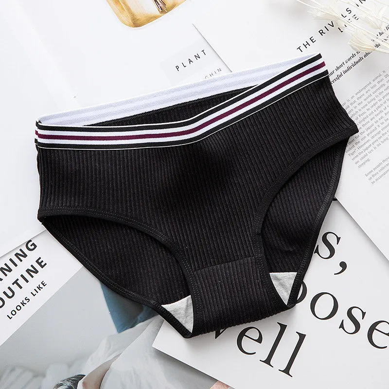 SP&CITY Sporty Cotton Solid Women Underwear Female Striped Breathable Seamless Briefs Soft Sexy Sanitary Panties Lingerie Tanga