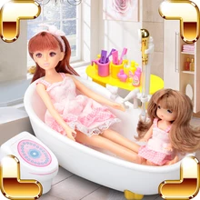 New Arrival Gift Baby Toys Doll Houses Shower Pretend Game Toys For Girls Water Bathtub Toys Bath Simulaton Electric Educational