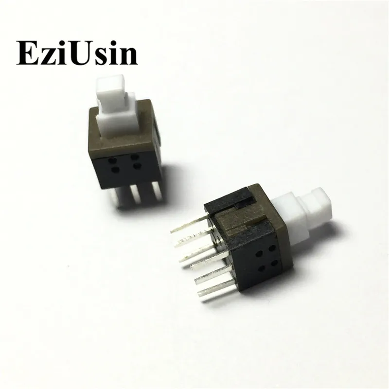 

EziUsin 5.8*5.8 Self-locking PCB Keyboard Micro Switch Push Tactile Power Self lock On/Off Latching Switch Pointed Long Head