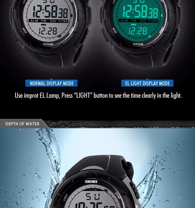 SKMEI Fashion Simple Sport watch Men Military Watches Alarm Clock Shock Resistant Waterproof Digital Watch reloj hombre 1025