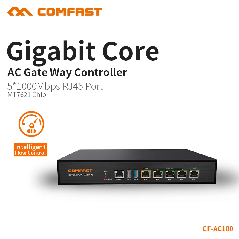 COMFAST полный Gigabit Core Gateway AC шлюз контроллера MT7621 Wi-Fi менеджер проекта с 4*1000 Мбит WAN/LAN порт 880 МГц CF-AC100