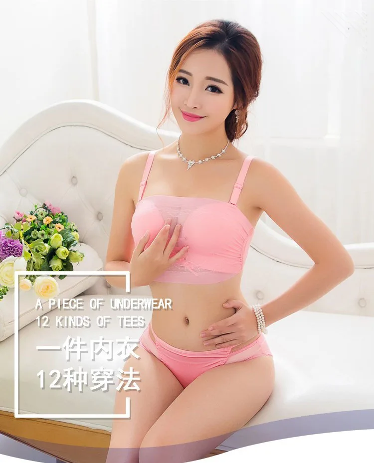 Отрегулировать провода Бесплатный Push Up Bra Для женщин Мода Бесшовный Бюстгальтер повязку массаж Bralette нижнее белье толстые кружевной бюстгальтер крышка груди