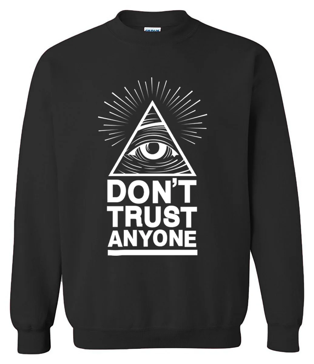 Толстовки с капюшоном, мужская Толстовка на весну и зиму, Dont Trust Anyone Illuminati All Seeing Eye printed, модная крутая Мужская спортивная одежда kpop - Цвет: black5