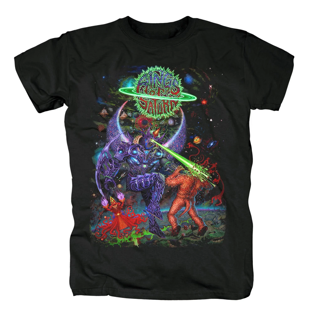 15 дизайнерских колец Сатурн инопланетянин группа рок брендовая рубашка Hardrock heavy thrash Metal deathcore хлопковая Футболка camiseta уличная одежда