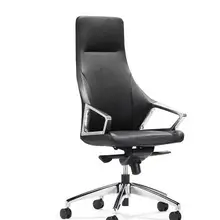 Кресло с высокой спинкой, кожаное кресло для руководителя, подлокотник из алюминиевого сплава, высококачественное офисное кресло