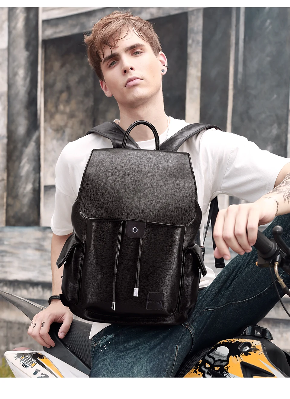 LIELANG, рюкзаки, мужской кожаный рюкзак, для мужчин, двойное плечо, дорожные сумки для подростков, USB зарядка, водонепроницаемый рюкзак для мужчин