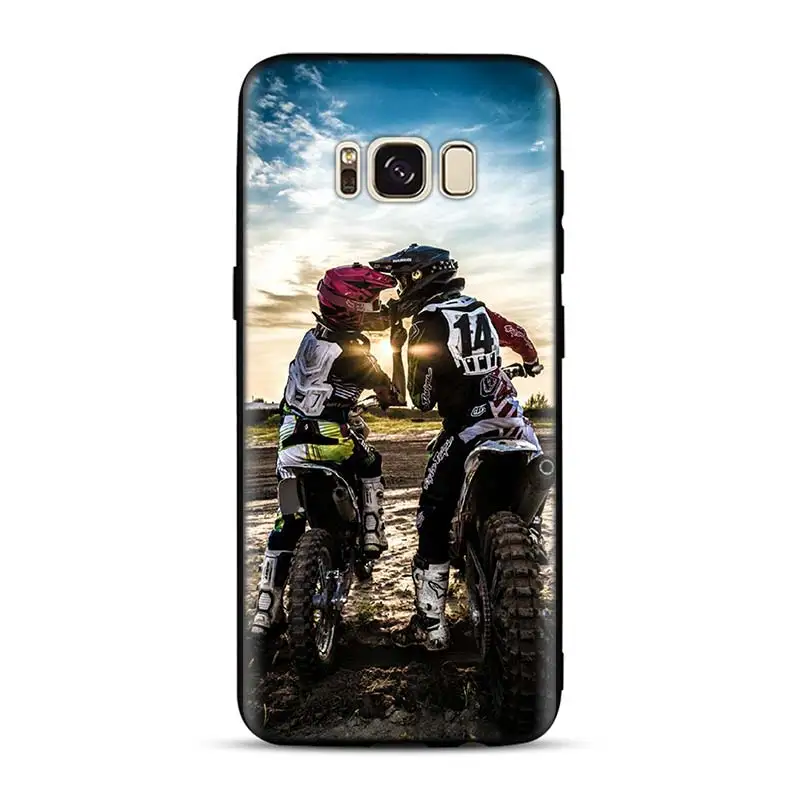 Moto Cross moto rcycle спортивный черный силиконовый чехол s для samsung Galaxy S10 Plus S10e S8 S9 Plus A30 A50 M20 M30 мягкий чехол