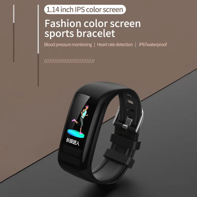 

Men C21 Color Screen Smart Bracelet IP67 Waterproof Heart Rate Sleep Monitoring Task Reminder Sports Step Counter Smart Bracelet