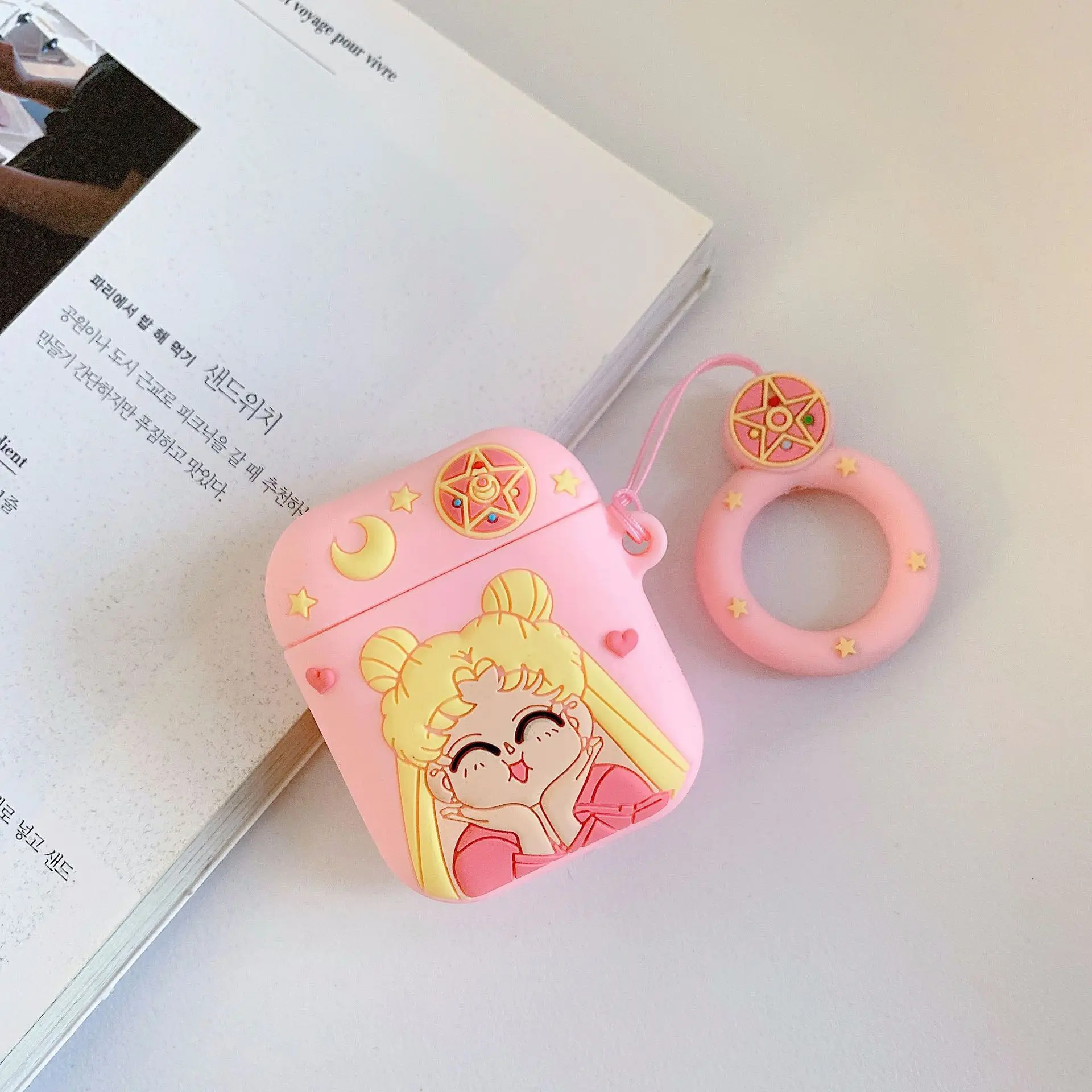 Силиконовый чехол SailorMoon Stitch для Airpods 2 Apple Air pods милый гарнитуры наушников с