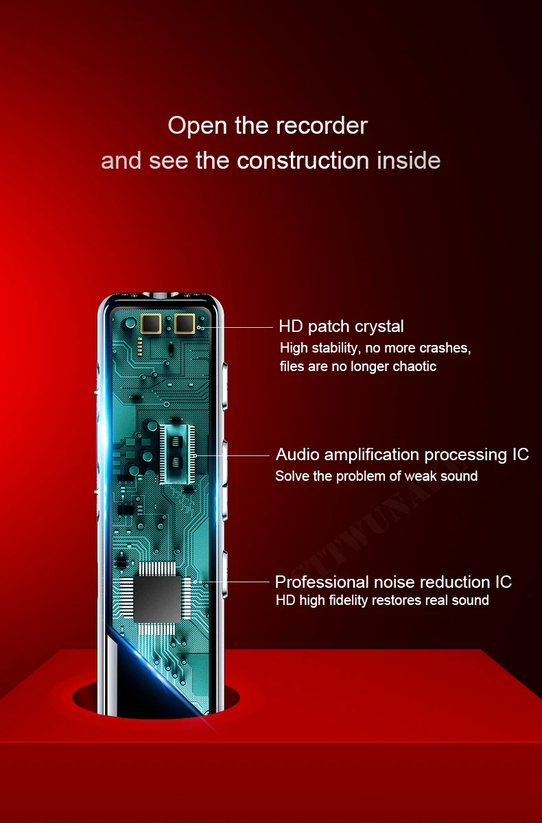 STTWUNAKE Диктофон мини звуковая ручка Профессиональный микро цифровой аудио регистраторы активированная Запись MP3