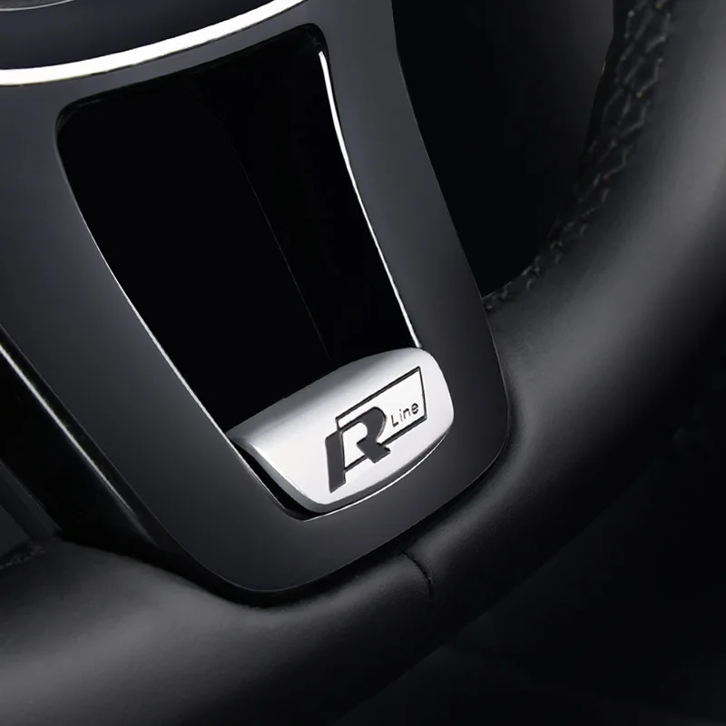 Metal Steering Wheel Sticker R Rline Emblem for VW Volkswagen 2017 Jetta Touran Golf 7 GTI MK7 Passat B8 Accessories Car Styling