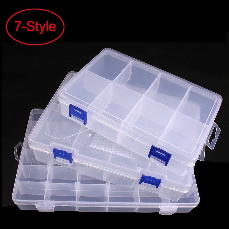 

Plastic Storage Box Compartments Transparent Jewelry Earring Tool Containers
