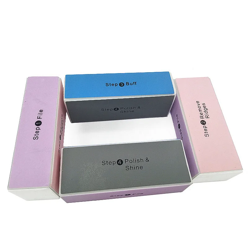 5pcs/lot 4 Way Buffer Buffing Sanding Files Women Acrylic Pedicure Manicure Polish Nail Buffer Buffing Block File Salon Tools