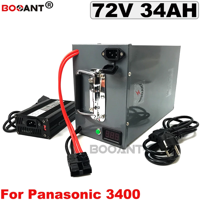 ^Cheap Rechargeable 72V 34Ah E-Bike Lithium Battery +a metal box 3000W Electric Bike Battery 72V for Panasonic 18650 cell +5A Charger