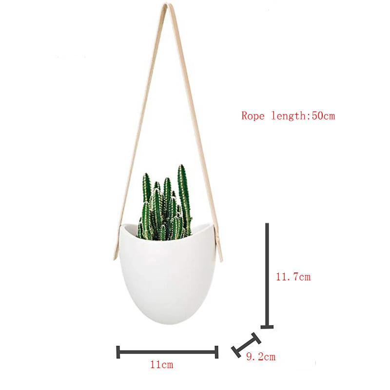 Подвесной Канат цветочный горшок Крытый керамический горшок простота Геометрическая Ваза Сад зеленое растение озеленение Дом DIY Украшение