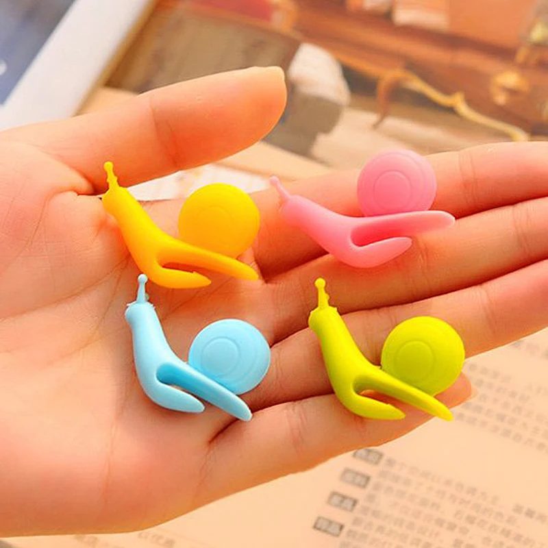 6Pcs Cute Snail Shape Silicone Bag Tea Hanging Label Cup Glass Clip Holder Filter Tool Filters Colorful Mini Tea Tools