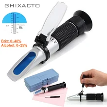 GHIXAC Handheld Alcohol Refractometer Sugar Wine Concentration Meter Densimeter 0-25% Alcohol Beer 0-40% Brix Grapes ATC 45% Off GHIXAC Handheld Alcohol Refractometer Sugar Wine Concentration Meter Densimeter 0-25% Alcohol Beer 0-40% Brix Grapes ATC 45% Off