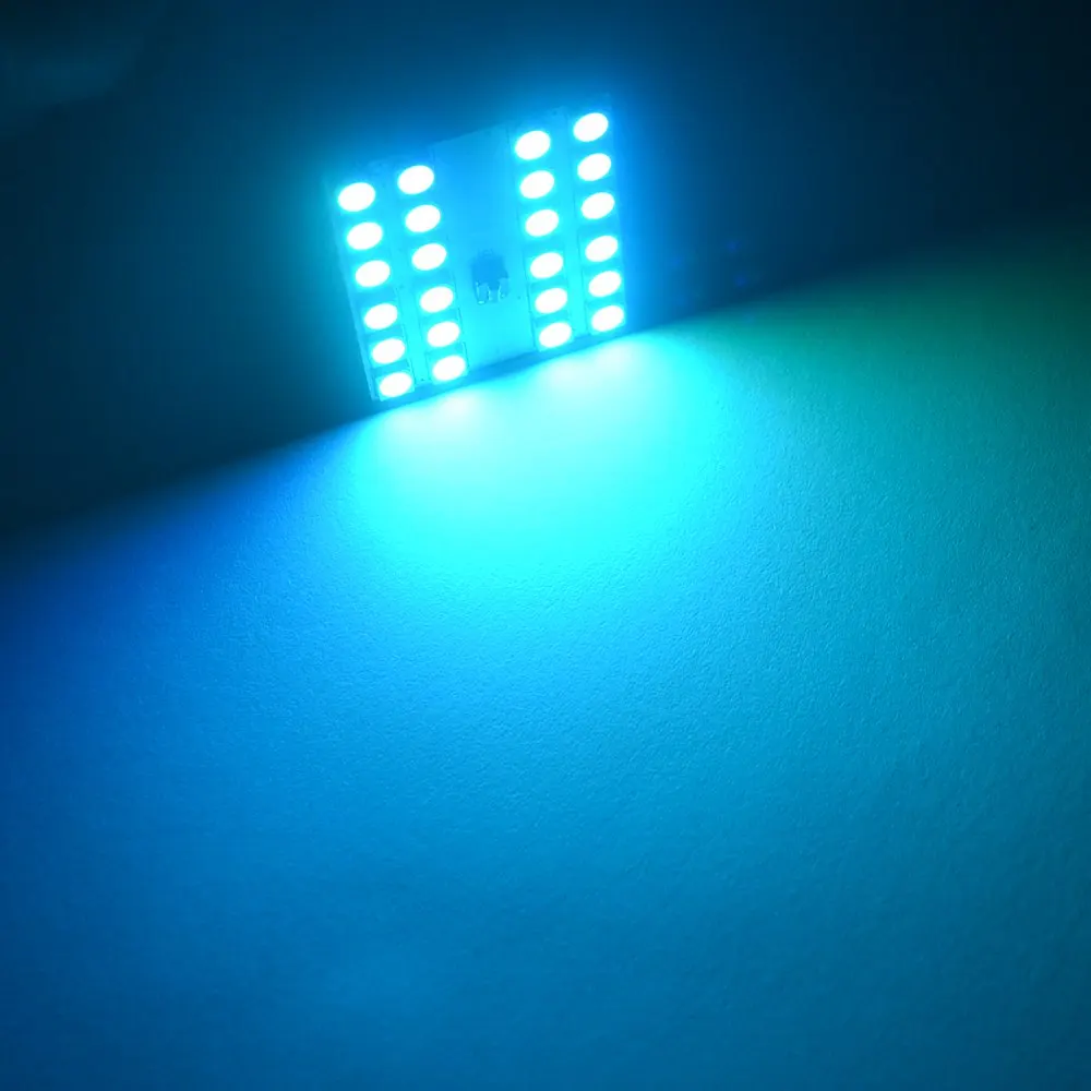 2X T10 W5W 24smd удаленного Управление Rgb карта светодиодные Панель автомобильные лампочки Чтение лампа купол гирлянда двери свет BA9S адаптер DC 12 V