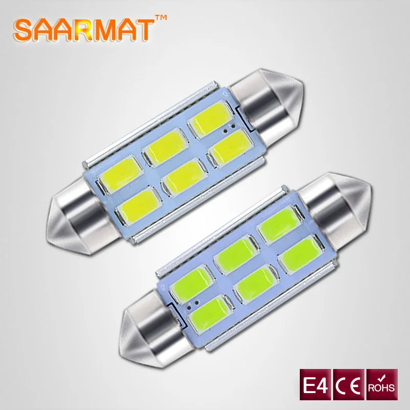 

2x For Volkswagen VW Golf 4 5 Passat 3B 3BG 3C CC Polo 9N T5 Eos C5W 36mm Canbus No Error License Number Plate Light LED Bulb