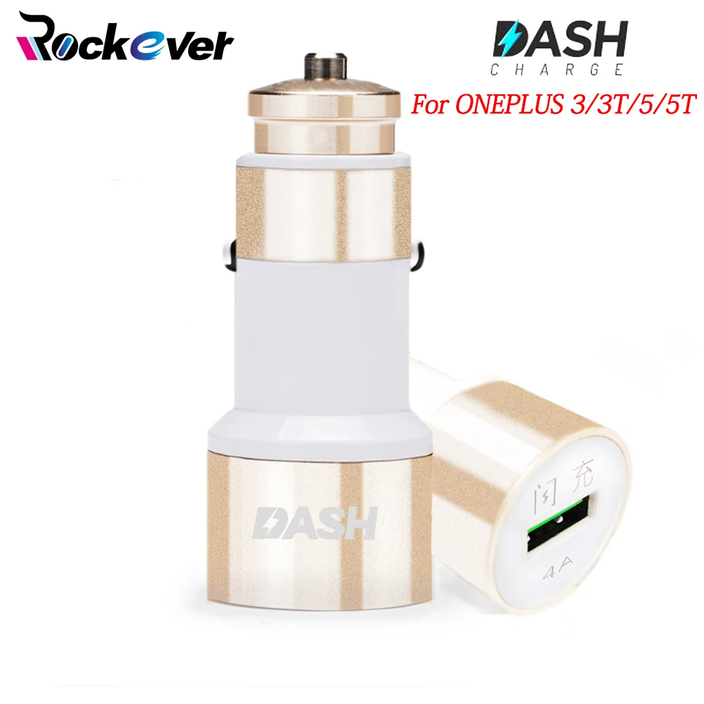

Rockever Dash Car Charger 5V/4A USB Quick Charger Adapter For Oneplus 3 3T 5 5T 6 OPPO,Aluminum USB Car Phone Fast Charger