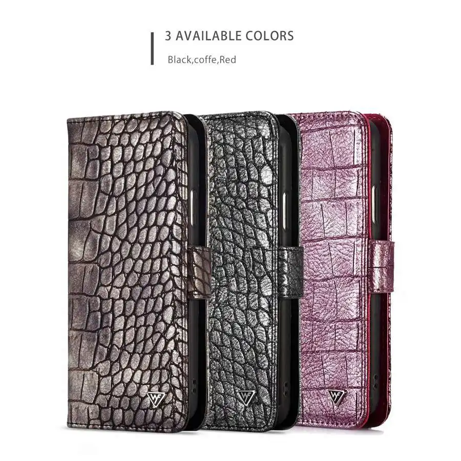 

Luxury Flip Wallet Card Case For iphone XS XR XS Max 2018 Protective Phone Crocodile Case For iphone 8 7 Plus TPU Cases