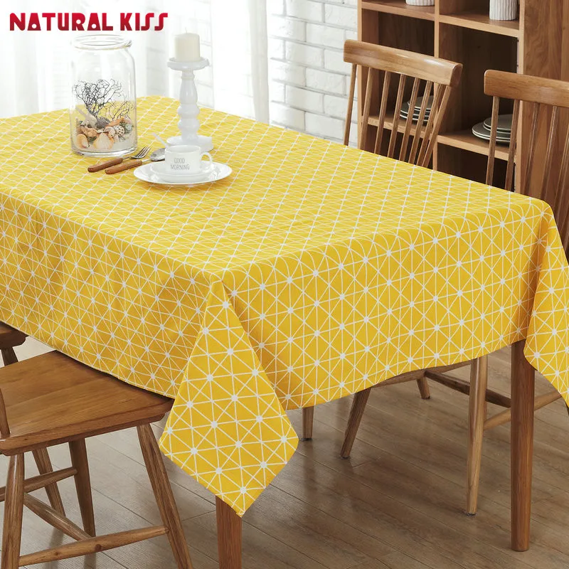 High Quality Tablecloth Solid color Lattice Pattern European Table
