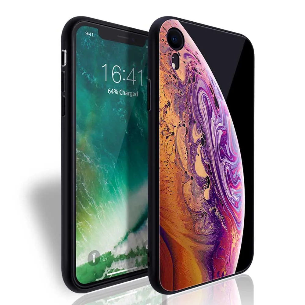 NYFundas закаленное стекло для iphone XS MAX XR X чехол силиконовый Звездный Космический