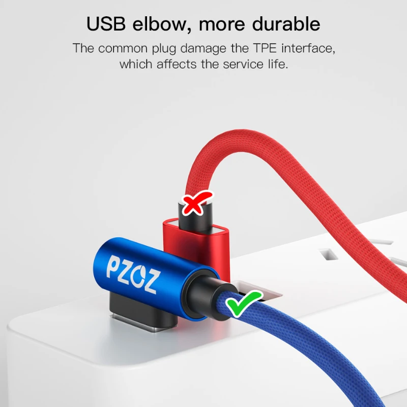 PZOZ Usb кабель 90 градусов для iphone зарядное устройство Шнур быстрой зарядки для iphone xs max 8 7 6s 6 s plus 5S 5 se кабель короткий провод