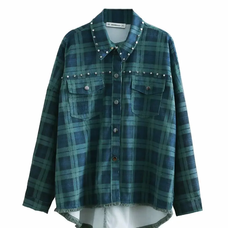 

BB80-9042 European and American fashion wind riveted corduroy jacket