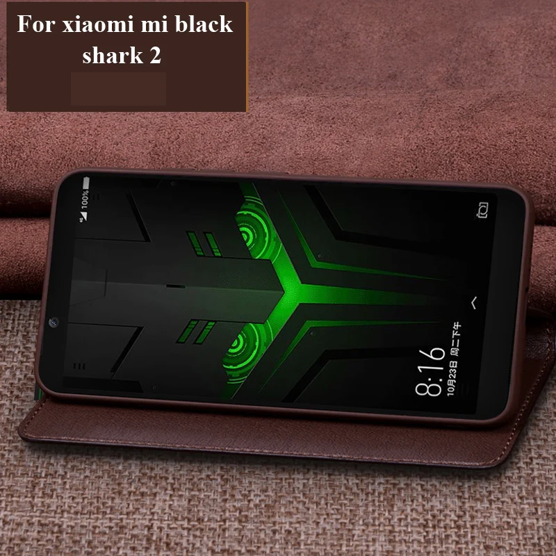 Чехол книжка из натуральной кожи для xiaomi mi black shark 2 чехол накладка на заднюю