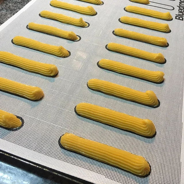 4.7 inch or 2.36 inch Eclair Baking Silicone Baking Mold Eclair 20 or 48 Cavity Non-Stick Lady finger Thumb Cake Mat